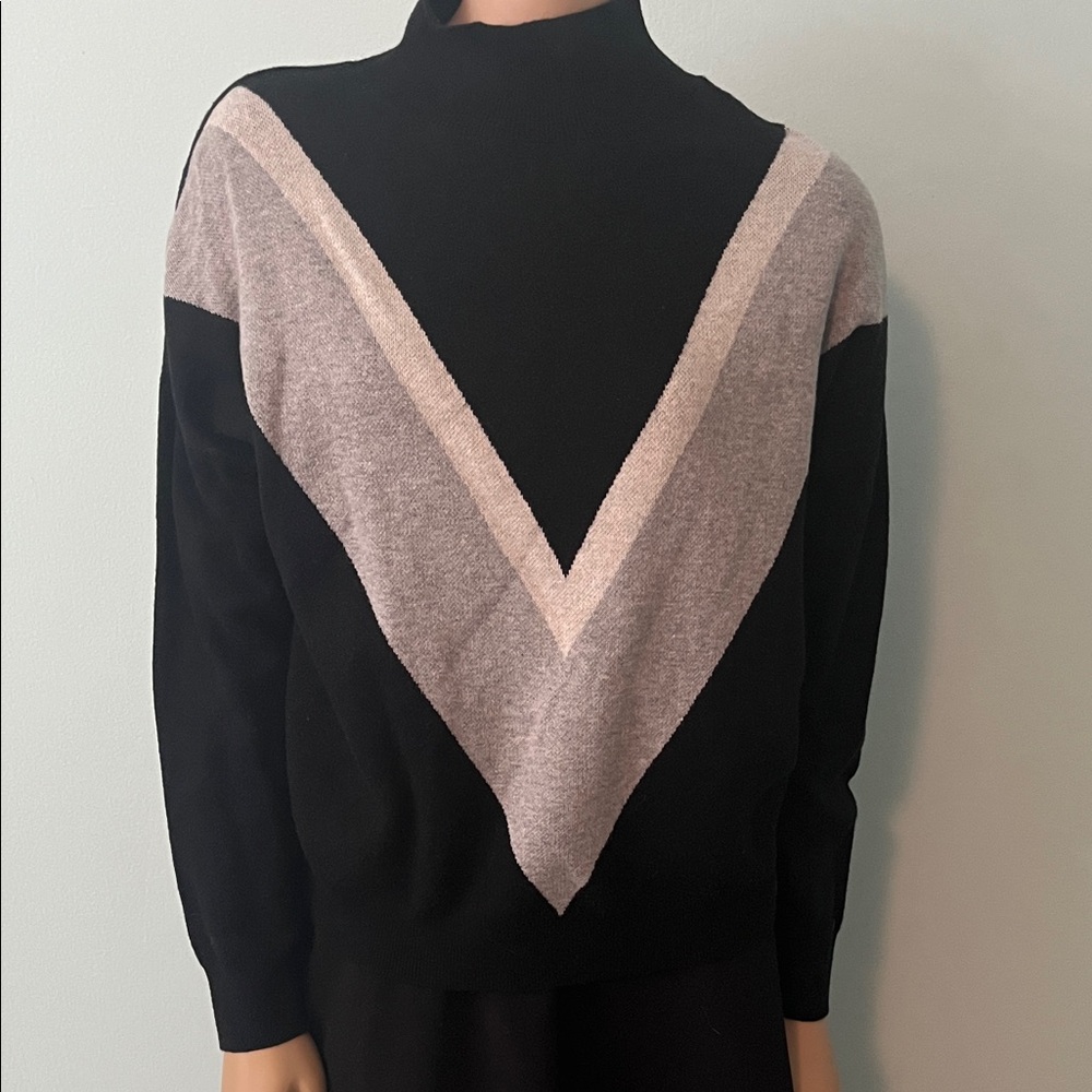 Old Navy Black and Gray Mock Neck Sweater